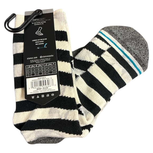 Stance Sidereal 2 Crew Socks grey Small - Picture 2 of 3